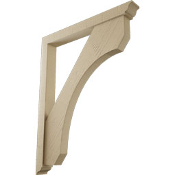 Ekena Millwork - BKTUR0352X30X38LEC01RCPR - Timberthane Faux Wood Legacy Style Bracket w/ Offset Brace, Traditional Ends, 3 1/2"W x 30"D x 38"H, Primed Tan