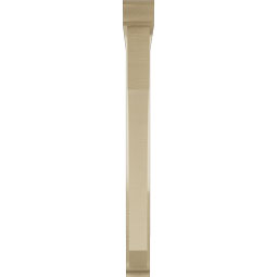 Ekena Millwork - BKTUR0352X32X36LEC01RCPR - Timberthane Faux Wood Legacy Style Bracket w/ Offset Brace, Traditional Ends, 3 1/2"W x 32"D x 36"H, Primed Tan