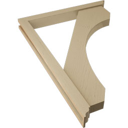 Ekena Millwork - BKTUR0352X32X44LEC01RCPR - Timberthane Faux Wood Legacy Style Bracket w/ Offset Brace, Traditional Ends, 3 1/2"W x 32"D x 44"H, Primed Tan