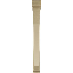 Ekena Millwork - BKTUR0352X34X34LEC01RCPR - Timberthane Faux Wood Legacy Style Bracket w/ Offset Brace, Traditional Ends, 3 1/2"W x 34"D x 34"H, Primed Tan