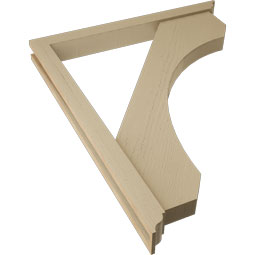 Ekena Millwork - BKTUR0352X34X42LEC01RCPR - Timberthane Faux Wood Legacy Style Bracket w/ Offset Brace, Traditional Ends, 3 1/2"W x 34"D x 42"H, Primed Tan