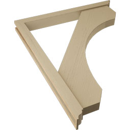 Ekena Millwork - BKTUR0352X36X44LEC01RCPR - Timberthane Faux Wood Legacy Style Bracket w/ Offset Brace, Traditional Ends, 3 1/2"W x 36"D x 44"H, Primed Tan