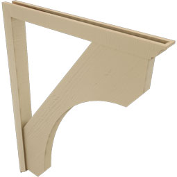 Ekena Millwork - BKTUR0352X36X48LEC01RCPR - Timberthane Faux Wood Legacy Style Bracket w/ Offset Brace, Traditional Ends, 3 1/2"W x 36"D x 48"H, Primed Tan