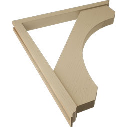 Ekena Millwork - BKTUR0352X38X44LEC01RCPR - Timberthane Faux Wood Legacy Style Bracket w/ Offset Brace, Traditional Ends, 3 1/2"W x 38"D x 44"H, Primed Tan