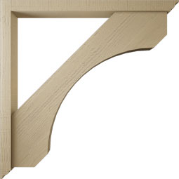 Ekena Millwork - BKTUR0352X42X42LEC01RCPR - Timberthane Faux Wood Legacy Style Bracket w/ Offset Brace, Traditional Ends, 3 1/2"W x 42"D x 42"H, Primed Tan