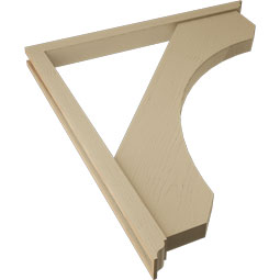 Ekena Millwork - BKTUR0352X42X48LEC01RCPR - Timberthane Faux Wood Legacy Style Bracket w/ Offset Brace, Traditional Ends, 3 1/2"W x 42"D x 48"H, Primed Tan
