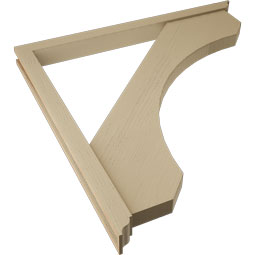Ekena Millwork - BKTUR0352X44X44LEC01RCPR - Timberthane Faux Wood Legacy Style Bracket w/ Offset Brace, Traditional Ends, 3 1/2"W x 44"D x 44"H, Primed Tan