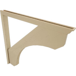 Ekena Millwork - BKTUR0352X48X48LEC01RCPR - Timberthane Faux Wood Legacy Style Bracket w/ Offset Brace, Traditional Ends, 3 1/2"W x 48"D x 48"H, Primed Tan