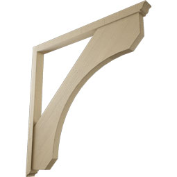 Ekena Millwork - BKTUR0352X48X48LEC01RCPR - Timberthane Faux Wood Legacy Style Bracket w/ Offset Brace, Traditional Ends, 3 1/2"W x 48"D x 48"H, Primed Tan