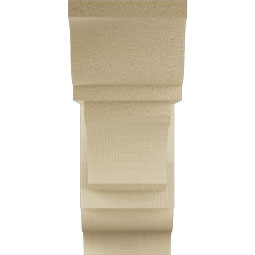 Ekena Millwork - BKTUR0554X14X14LEC01RCPR - Timberthane Faux Wood Legacy Style Bracket w/ Offset Brace, Traditional Ends, 5 1/2"W x 14"D x 14"H, Primed Tan