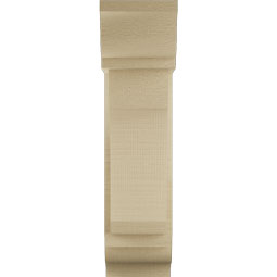 Ekena Millwork - BKTUR0554X14X22LEC01RCPR - Timberthane Faux Wood Legacy Style Bracket w/ Offset Brace, Traditional Ends, 5 1/2"W x 14"D x 22"H, Primed Tan