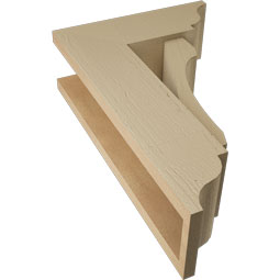 Ekena Millwork - BKTUR0554X14X22LEC01RCPR - Timberthane Faux Wood Legacy Style Bracket w/ Offset Brace, Traditional Ends, 5 1/2"W x 14"D x 22"H, Primed Tan