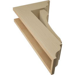 Ekena Millwork - BKTUR0554X14X26LEC01RCPR - Timberthane Faux Wood Legacy Style Bracket w/ Offset Brace, Traditional Ends, 5 1/2"W x 14"D x 26"H, Primed Tan