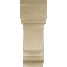 Ekena Millwork - BKTUR0554X16X16LEC01RCPR - Timberthane Faux Wood Legacy Style Bracket w/ Offset Brace, Traditional Ends, 5 1/2"W x 16"D x 16"H, Primed Tan