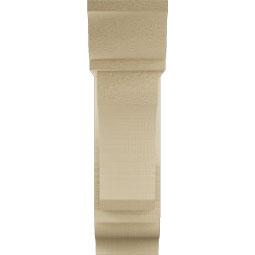 Ekena Millwork - BKTUR0554X16X20LEC01RCPR - Timberthane Faux Wood Legacy Style Bracket w/ Offset Brace, Traditional Ends, 5 1/2"W x 16"D x 20"H, Primed Tan