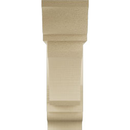Ekena Millwork - BKTUR0554X18X18LEC01RCPR - Timberthane Faux Wood Legacy Style Bracket w/ Offset Brace, Traditional Ends, 5 1/2"W x 18"D x 18"H, Primed Tan