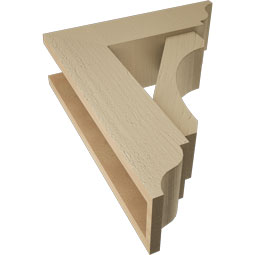 Ekena Millwork - BKTUR0554X18X22LEC01RCPR - Timberthane Faux Wood Legacy Style Bracket w/ Offset Brace, Traditional Ends, 5 1/2"W x 18"D x 22"H, Primed Tan