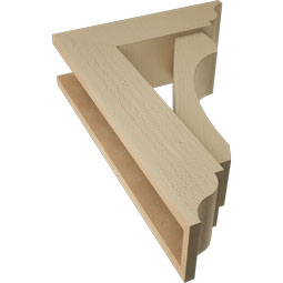 Ekena Millwork - BKTUR0554X18X26LEC01RCPR - Timberthane Faux Wood Legacy Style Bracket w/ Offset Brace, Traditional Ends, 5 1/2"W x 18"D x 26"H, Primed Tan