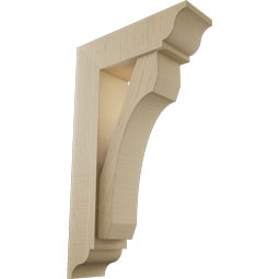 Ekena Millwork - BKTUR0554X18X30LEC01RCPR - Timberthane Faux Wood Legacy Style Bracket w/ Offset Brace, Traditional Ends, 5 1/2"W x 18"D x 30"H, Primed Tan