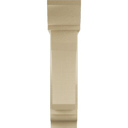 Ekena Millwork - BKTUR0554X20X24LEC01RCPR - Timberthane Faux Wood Legacy Style Bracket w/ Offset Brace, Traditional Ends, 5 1/2"W x 20"D x 24"H, Primed Tan