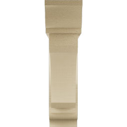 Ekena Millwork - BKTUR0554X22X22LEC01RCPR - Timberthane Faux Wood Legacy Style Bracket w/ Offset Brace, Traditional Ends, 5 1/2"W x 22"D x 22"H, Primed Tan
