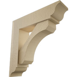Ekena Millwork - BKTUR0554X22X22LEC01RCPR - Timberthane Faux Wood Legacy Style Bracket w/ Offset Brace, Traditional Ends, 5 1/2"W x 22"D x 22"H, Primed Tan