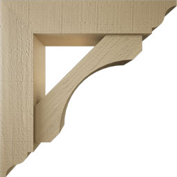 Ekena Millwork - BKTUR0554X24X24LEC01RCPR - Timberthane Faux Wood Legacy Style Bracket w/ Offset Brace, Traditional Ends, 5 1/2"W x 24"D x 24"H, Primed Tan