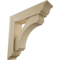 Ekena Millwork - BKTUR0554X24X24LEC01RCPR - Timberthane Faux Wood Legacy Style Bracket w/ Offset Brace, Traditional Ends, 5 1/2"W x 24"D x 24"H, Primed Tan