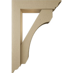 Ekena Millwork - BKTUR0554X26X38LEC01RCPR - Timberthane Faux Wood Legacy Style Bracket w/ Offset Brace, Traditional Ends, 5 1/2"W x 26"D x 38"H, Primed Tan