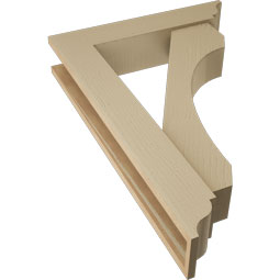 Ekena Millwork - BKTUR0554X26X38LEC01RCPR - Timberthane Faux Wood Legacy Style Bracket w/ Offset Brace, Traditional Ends, 5 1/2"W x 26"D x 38"H, Primed Tan