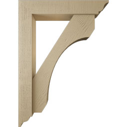Ekena Millwork - BKTUR0554X30X42LEC01RCPR - Timberthane Faux Wood Legacy Style Bracket w/ Offset Brace, Traditional Ends, 5 1/2"W x 30"D x 42"H, Primed Tan