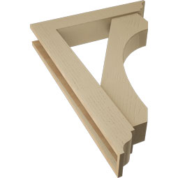 Ekena Millwork - BKTUR0554X30X42LEC01RCPR - Timberthane Faux Wood Legacy Style Bracket w/ Offset Brace, Traditional Ends, 5 1/2"W x 30"D x 42"H, Primed Tan