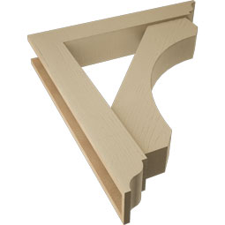 Ekena Millwork - BKTUR0554X32X36LEC01RCPR - Timberthane Faux Wood Legacy Style Bracket w/ Offset Brace, Traditional Ends, 5 1/2"W x 32"D x 36"H, Primed Tan