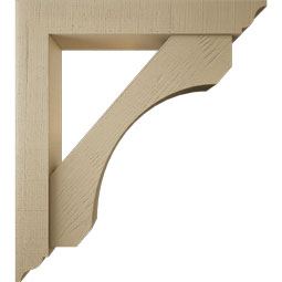 Ekena Millwork - BKTUR0554X34X38LEC01RCPR - Timberthane Faux Wood Legacy Style Bracket w/ Offset Brace, Traditional Ends, 5 1/2"W x 34"D x 38"H, Primed Tan