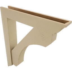 Ekena Millwork - BKTUR0554X34X40LEC01RCPR - Timberthane Faux Wood Legacy Style Bracket w/ Offset Brace, Traditional Ends, 5 1/2"W x 34"D x 40"H, Primed Tan