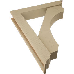 Ekena Millwork - BKTUR0554X34X42LEC01RCPR - Timberthane Faux Wood Legacy Style Bracket w/ Offset Brace, Traditional Ends, 5 1/2"W x 34"D x 42"H, Primed Tan