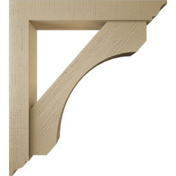 Ekena Millwork - BKTUR0554X36X40LEC01RCPR - Timberthane Faux Wood Legacy Style Bracket w/ Offset Brace, Traditional Ends, 5 1/2"W x 36"D x 40"H, Primed Tan