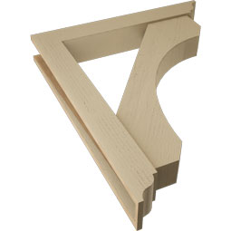 Ekena Millwork - BKTUR0554X36X44LEC01RCPR - Timberthane Faux Wood Legacy Style Bracket w/ Offset Brace, Traditional Ends, 5 1/2"W x 36"D x 44"H, Primed Tan