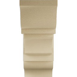 Ekena Millwork - BKTUR0756X18X18LEC01RCPR - Timberthane Faux Wood Legacy Style Bracket w/ Offset Brace, Traditional Ends, 7 1/2"W x 18"D x 18"H, Primed Tan
