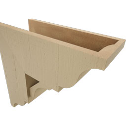 Ekena Millwork - BKTUR0756X18X18LEC01RCPR - Timberthane Faux Wood Legacy Style Bracket w/ Offset Brace, Traditional Ends, 7 1/2"W x 18"D x 18"H, Primed Tan