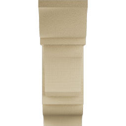 Ekena Millwork - BKTUR0756X18X22LEC01RCPR - Timberthane Faux Wood Legacy Style Bracket w/ Offset Brace, Traditional Ends, 7 1/2"W x 18"D x 22"H, Primed Tan