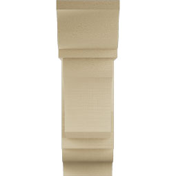 Ekena Millwork - BKTUR0756X20X24LEC01RCPR - Timberthane Faux Wood Legacy Style Bracket w/ Offset Brace, Traditional Ends, 7 1/2"W x 20"D x 24"H, Primed Tan