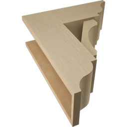 Ekena Millwork - BKTUR0756X20X24LEC01RCPR - Timberthane Faux Wood Legacy Style Bracket w/ Offset Brace, Traditional Ends, 7 1/2"W x 20"D x 24"H, Primed Tan