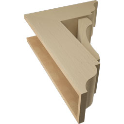 Ekena Millwork - BKTUR0756X20X28LEC01RCPR - Timberthane Faux Wood Legacy Style Bracket w/ Offset Brace, Traditional Ends, 7 1/2"W x 20"D x 28"H, Primed Tan