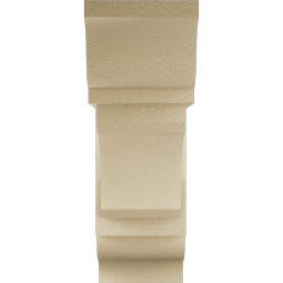 Ekena Millwork - BKTUR0756X22X22LEC01RCPR - Timberthane Faux Wood Legacy Style Bracket w/ Offset Brace, Traditional Ends, 7 1/2"W x 22"D x 22"H, Primed Tan