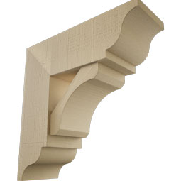 Ekena Millwork - BKTUR0756X22X22LEC01RCPR - Timberthane Faux Wood Legacy Style Bracket w/ Offset Brace, Traditional Ends, 7 1/2"W x 22"D x 22"H, Primed Tan