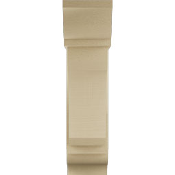 Ekena Millwork - BKTUR0756X22X30LEC01RCPR - Timberthane Faux Wood Legacy Style Bracket w/ Offset Brace, Traditional Ends, 7 1/2"W x 22"D x 30"H, Primed Tan