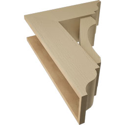 Ekena Millwork - BKTUR0756X22X30LEC01RCPR - Timberthane Faux Wood Legacy Style Bracket w/ Offset Brace, Traditional Ends, 7 1/2"W x 22"D x 30"H, Primed Tan