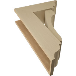 Ekena Millwork - BKTUR0756X22X34LEC01RCPR - Timberthane Faux Wood Legacy Style Bracket w/ Offset Brace, Traditional Ends, 7 1/2"W x 22"D x 34"H, Primed Tan