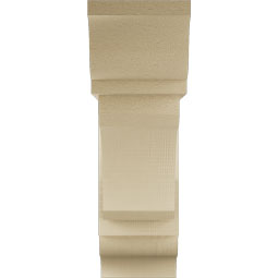 Ekena Millwork - BKTUR0756X24X24LEC01RCPR - Timberthane Faux Wood Legacy Style Bracket w/ Offset Brace, Traditional Ends, 7 1/2"W x 24"D x 24"H, Primed Tan